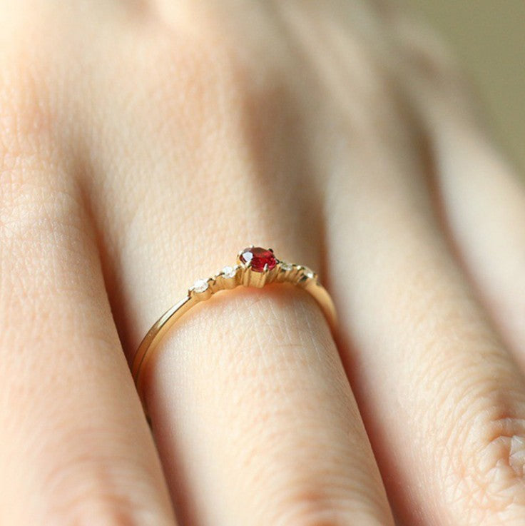 Plated Ruby Female Fashion Engagement Party Rings