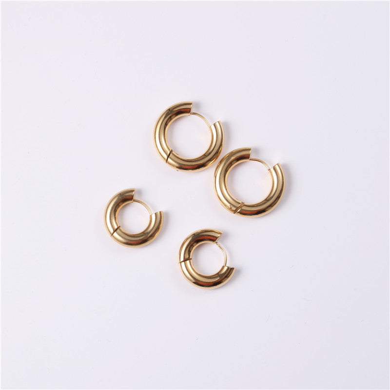 Large Simple Exaggerated Circle Plain Glossy Rings