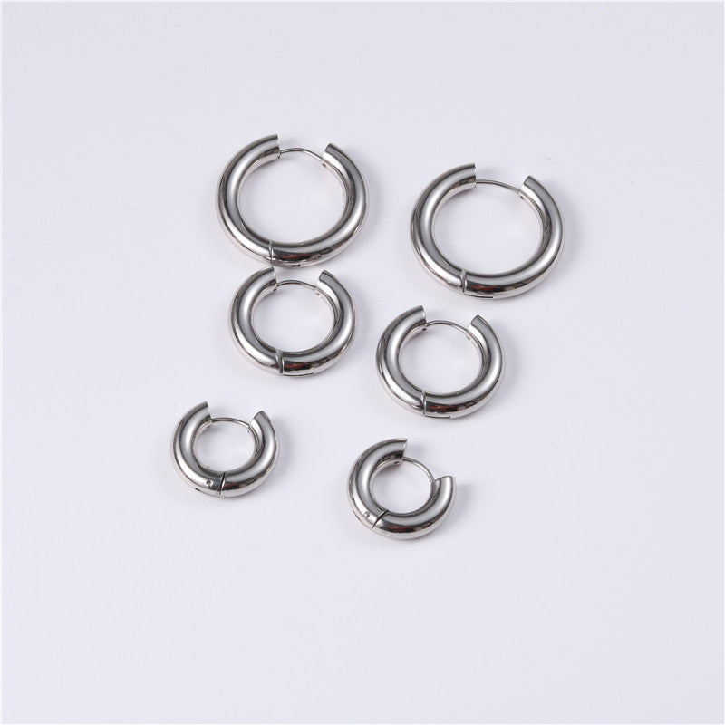 Large Simple Exaggerated Circle Plain Glossy Rings