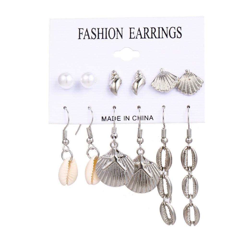 Conch Series Female Starfish Shell Seaside Earrings