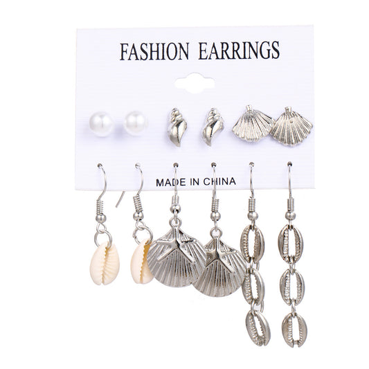 Conch Series Female Starfish Shell Seaside Earrings