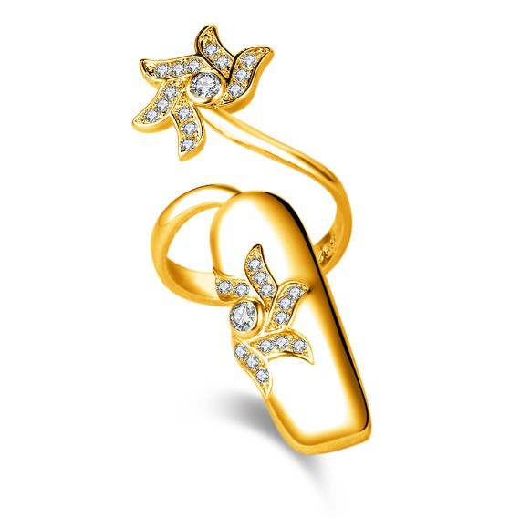 Women's Creative Open Nail For Refined Rhinestone Rings