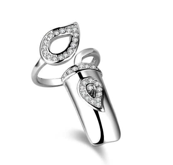 Women's Creative Open Nail For Refined Rhinestone Rings