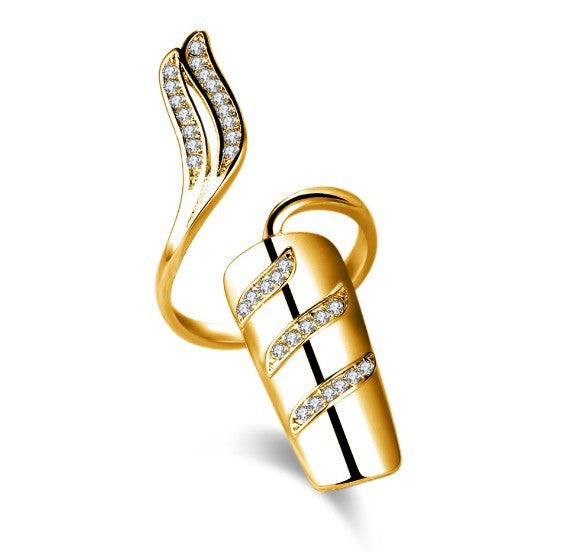 Women's Creative Open Nail For Refined Rhinestone Rings