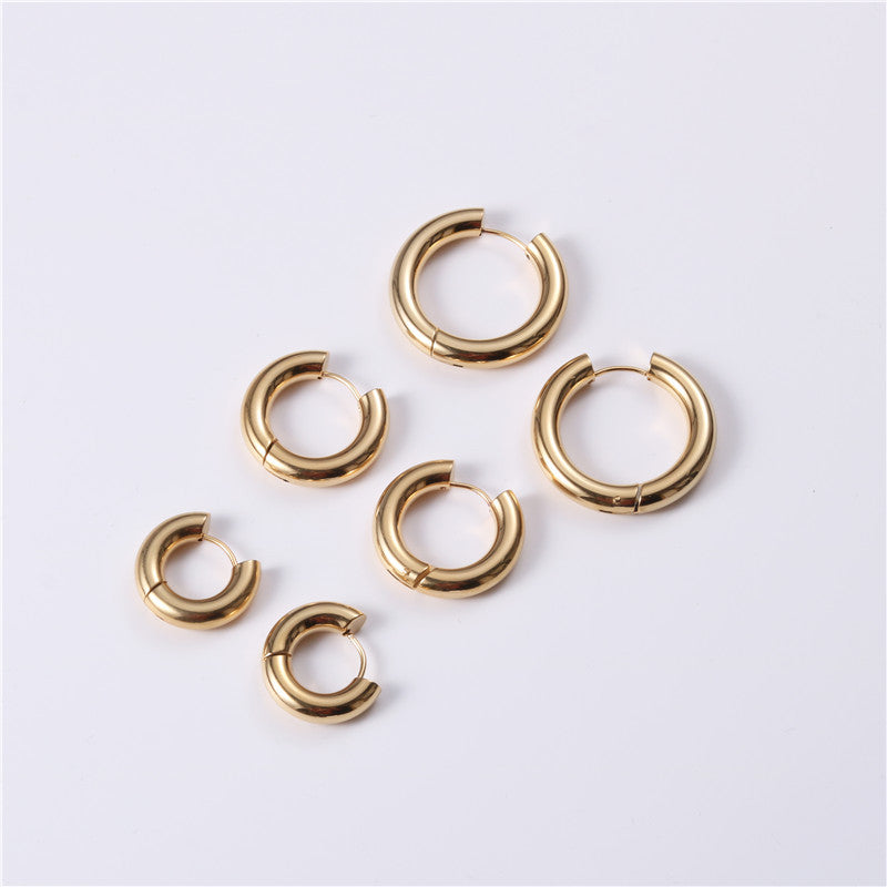 Large Simple Exaggerated Circle Plain Glossy Rings