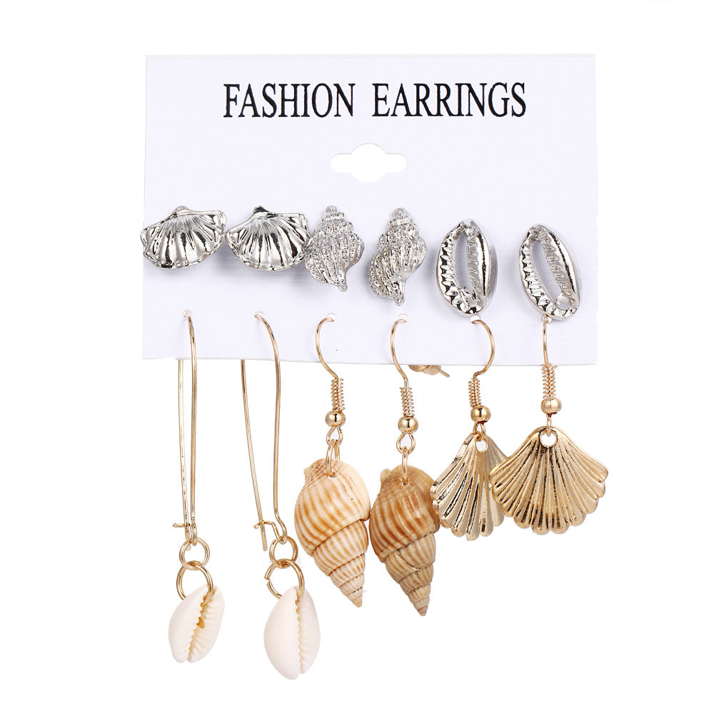 Conch Series Female Starfish Shell Seaside Earrings
