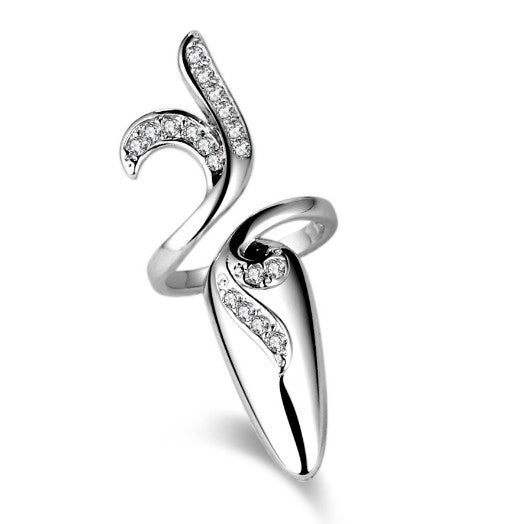 Women's Creative Open Nail For Refined Rhinestone Rings