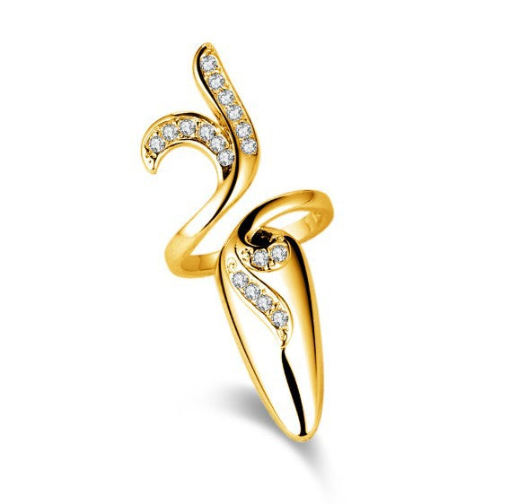 Women's Creative Open Nail For Refined Rhinestone Rings