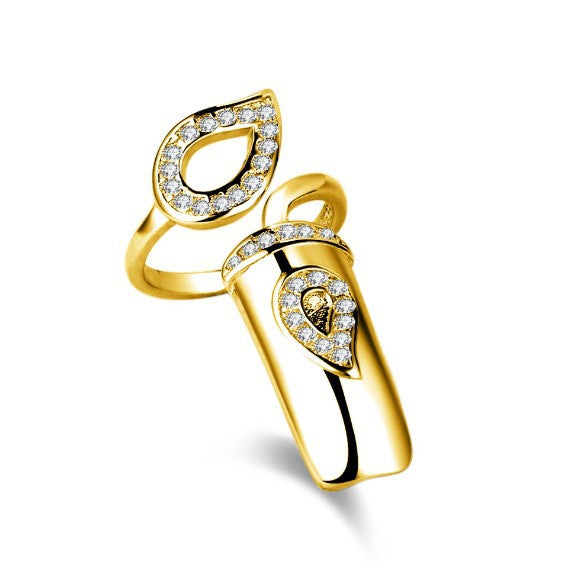 Women's Creative Open Nail For Refined Rhinestone Rings