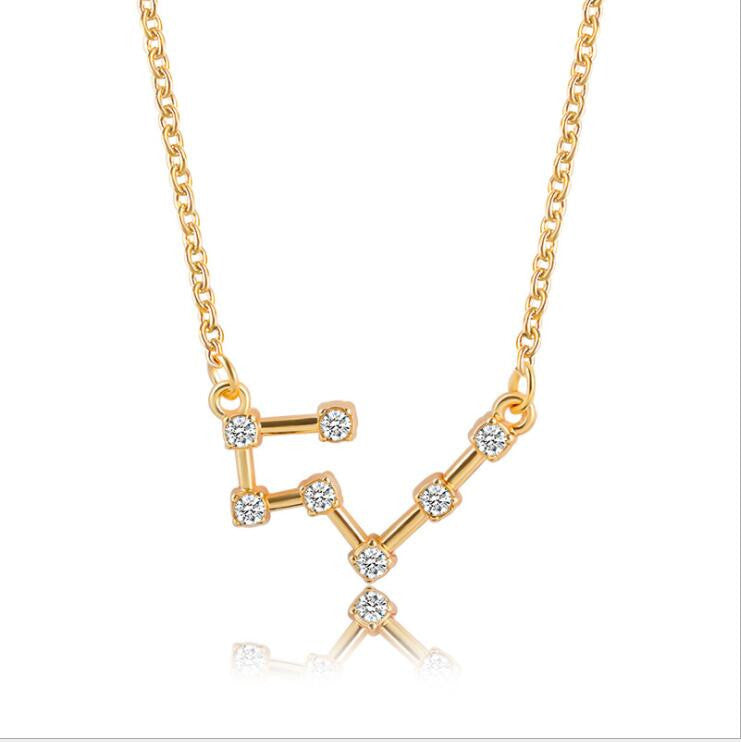 Twee Constellation Diamond Card Clavicle Chain Necklaces