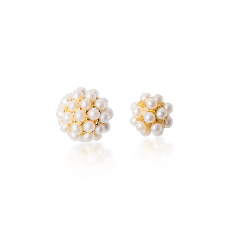 Women's Lodge Sier Synthetic Pearl Ball Simple Elegant Earrings
