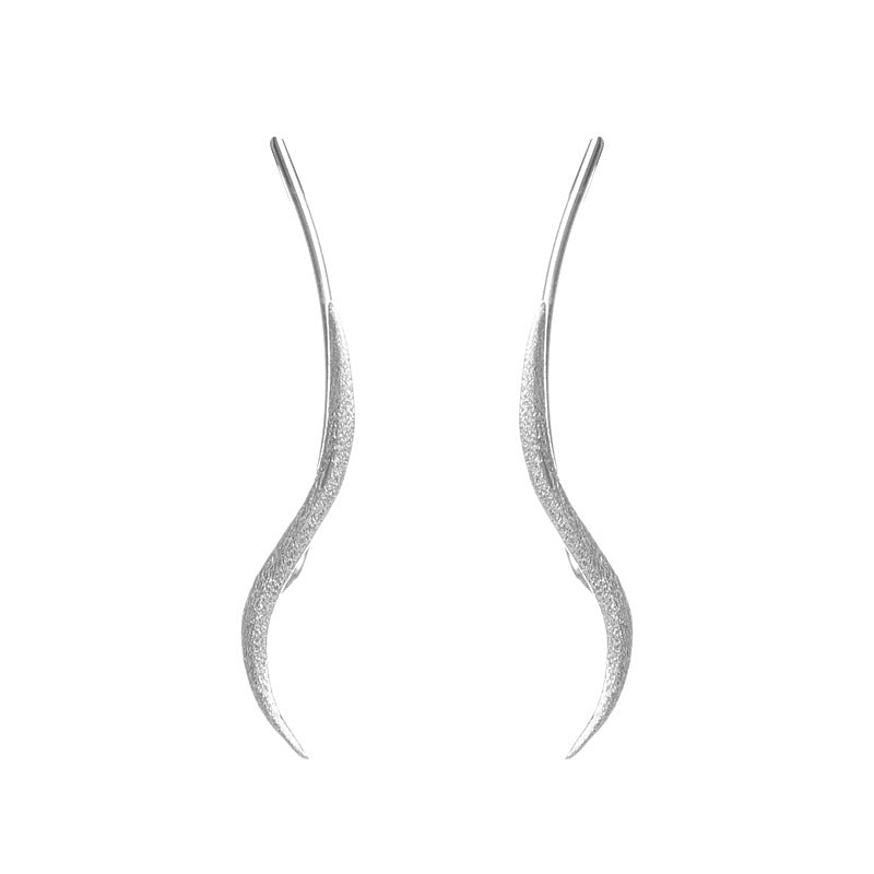 Women's Wave Ear Minority Simple Design Light Luxury High-grade Trendy Earrings