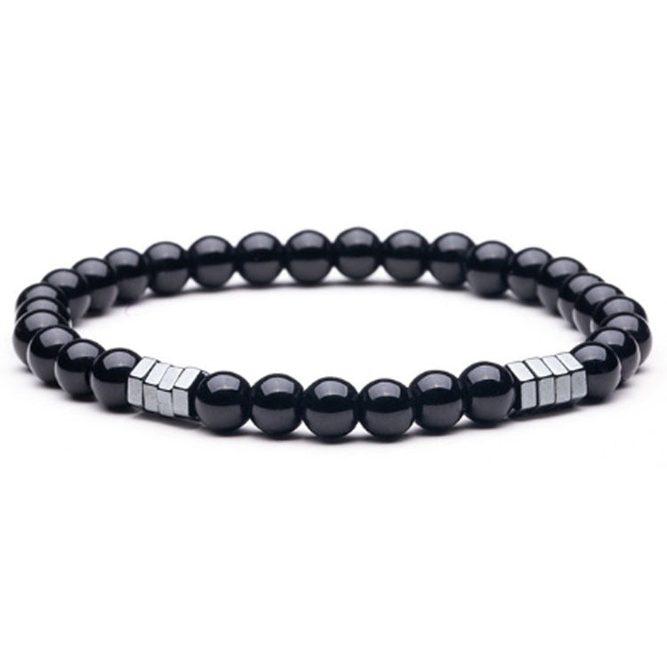 Men's Nature Tigereye Sier Hematite Charm Fashion Bracelets
