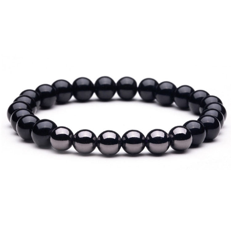 Men's Nature Tigereye Sier Hematite Charm Fashion Bracelets