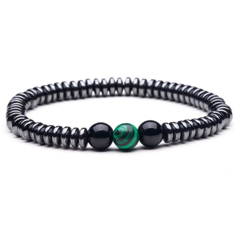 Men's Nature Tigereye Sier Hematite Charm Fashion Bracelets