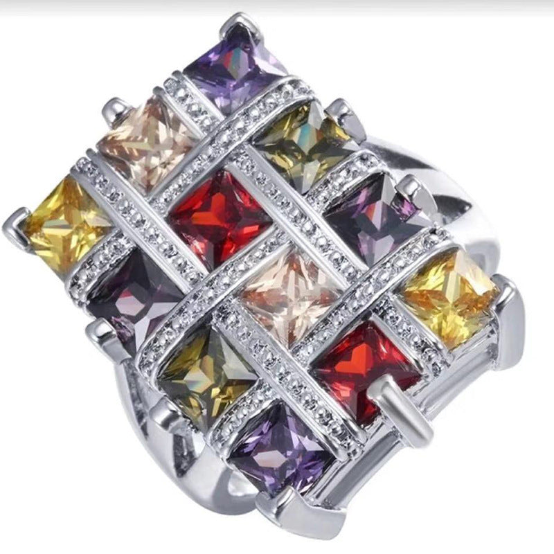 Color Quadrel Domineering Popular Hand Jewelry Rings