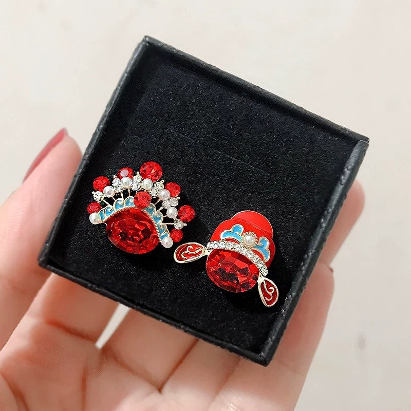 Creative Chinese Style Personalized Ethnic Face Earrings