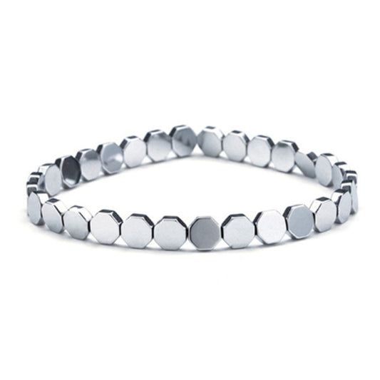 Men's Nature Tigereye Sier Hematite Charm Fashion Bracelets