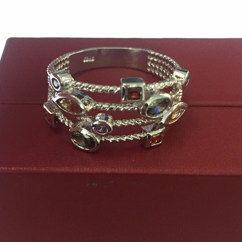 Creative Color Zircon Popular Engagement Female Rings