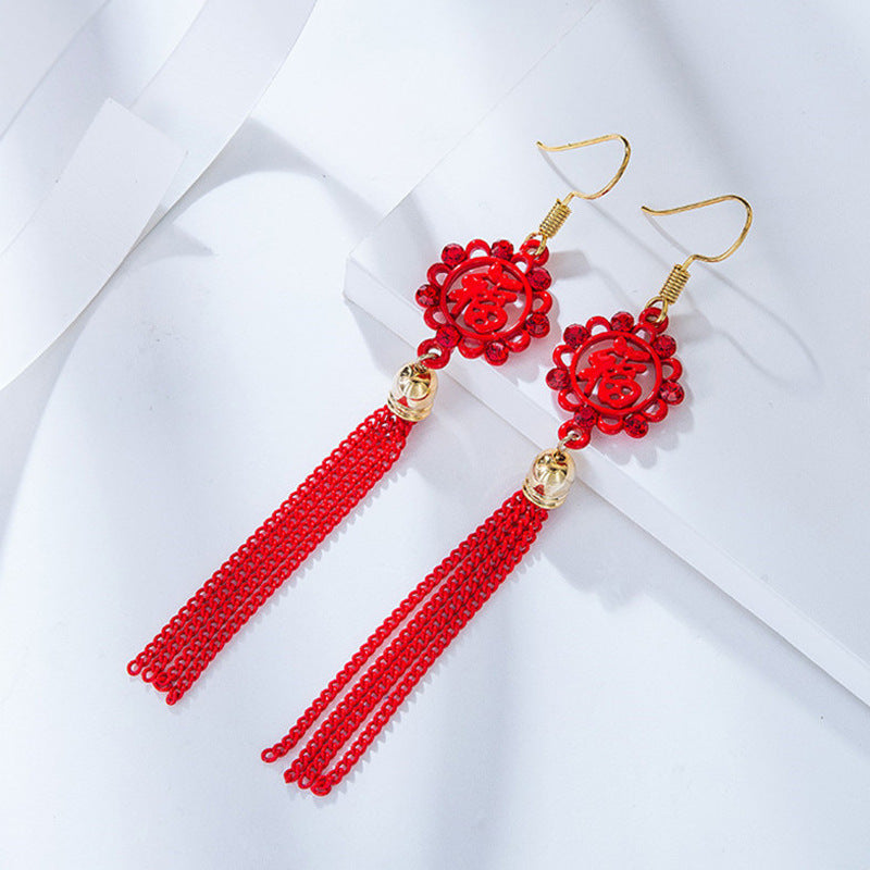 Creative Chinese Style Personalized Ethnic Face Earrings