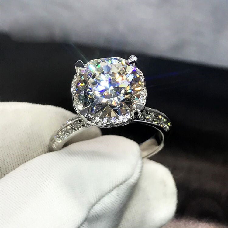 Sterling Sier Gold-plated Simple Luxury Artificial Diamond Rings