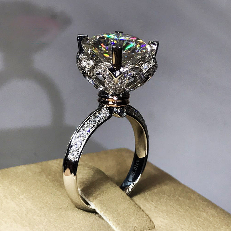 Sterling Sier Gold-plated Simple Luxury Artificial Diamond Rings