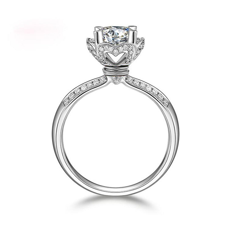 Sterling Sier Gold-plated Simple Luxury Artificial Diamond Rings