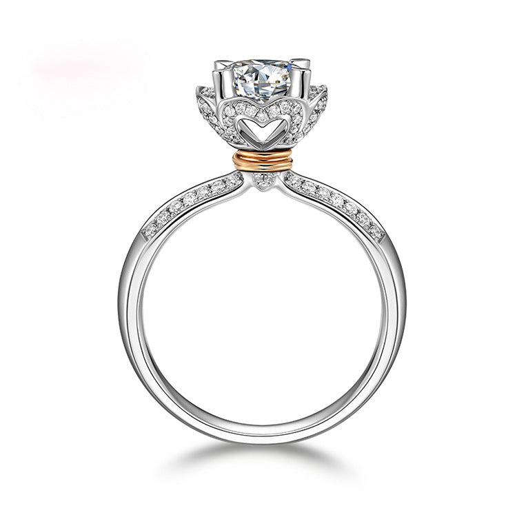 Sterling Sier Gold-plated Simple Luxury Artificial Diamond Rings