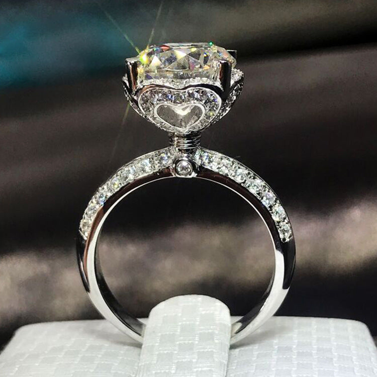 Sterling Sier Gold-plated Simple Luxury Artificial Diamond Rings