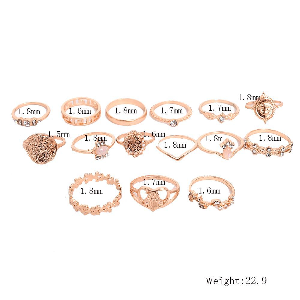 Women's Vintage Cross Gold Coin Love Alloy Rings