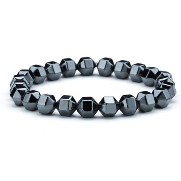 Men's Nature Tigereye Sier Hematite Charm Fashion Bracelets