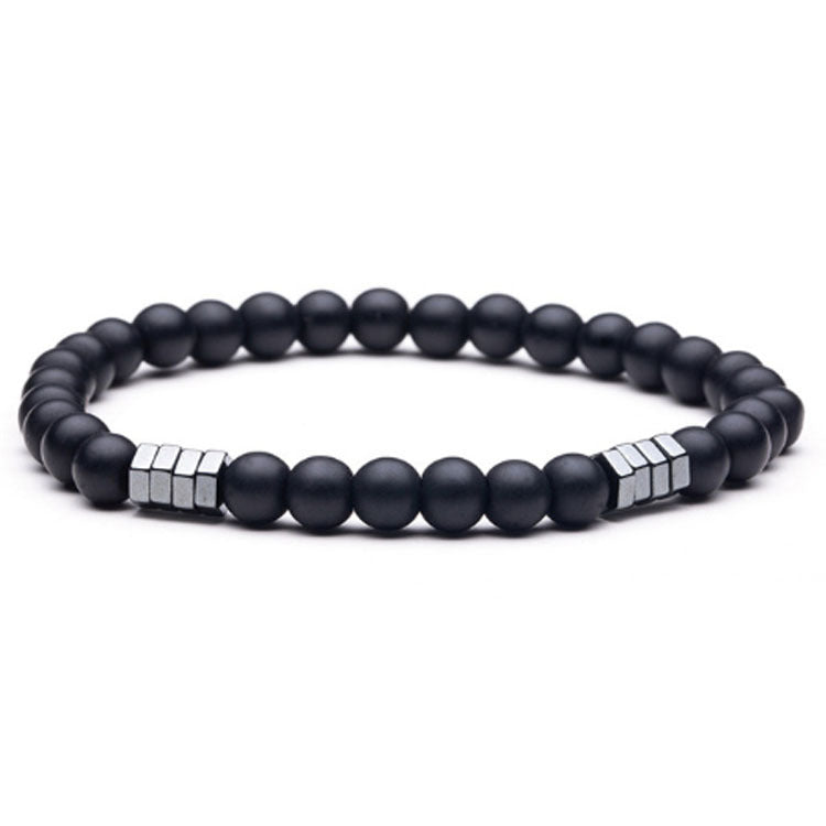 Men's Nature Tigereye Sier Hematite Charm Fashion Bracelets