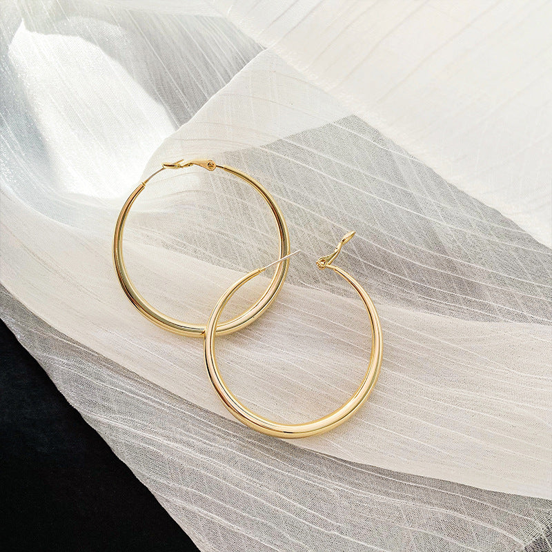 Ear Large Female Exaggerating Circle Metal Earrings