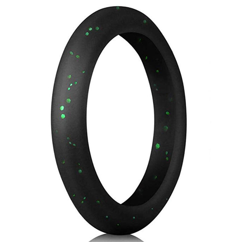 Women's Personalized Silica Gel Wide Single Silicone Rings