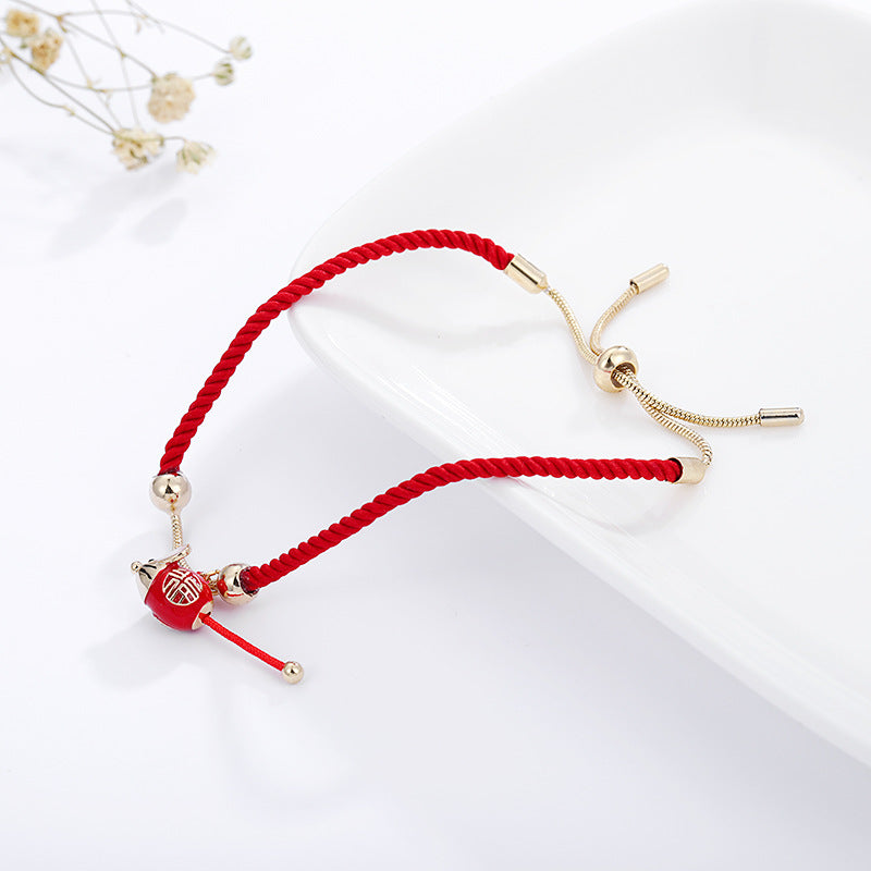 Women's Rose Plated Gold Money Bag Hand Bracelets