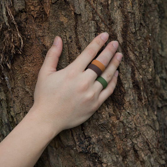 Men's Pretty Bark Pattern Sports Ornament Rings