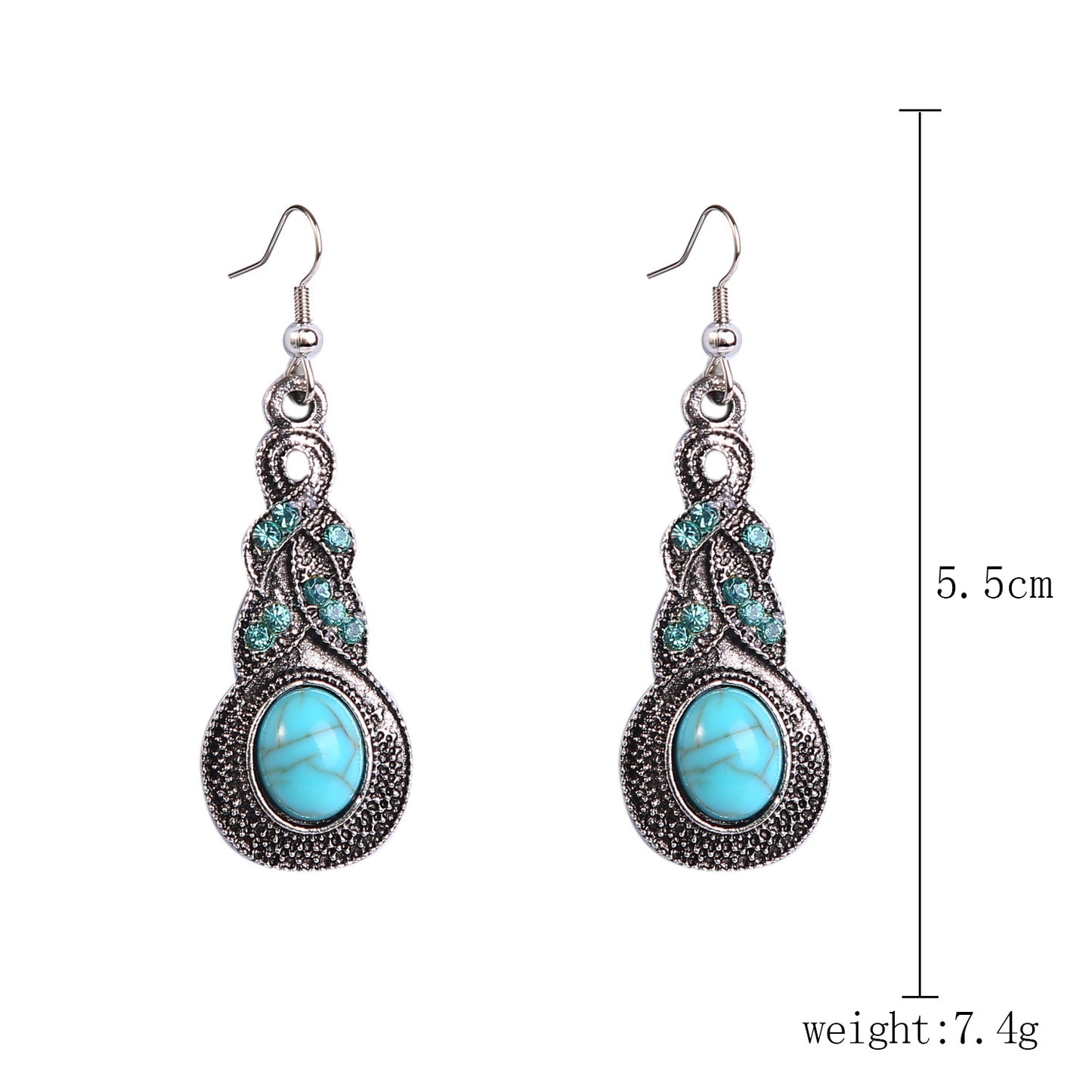 Ethnic Style Turquoise Suit Bohemian Vintage Rings