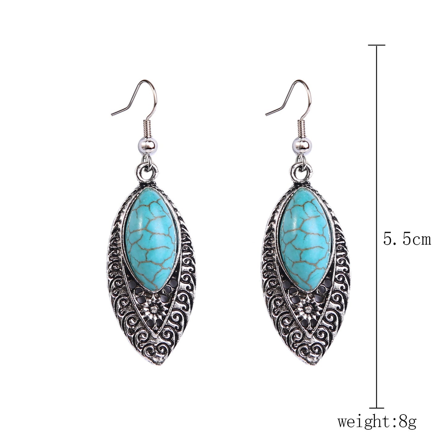 Ethnic Style Turquoise Suit Bohemian Vintage Rings