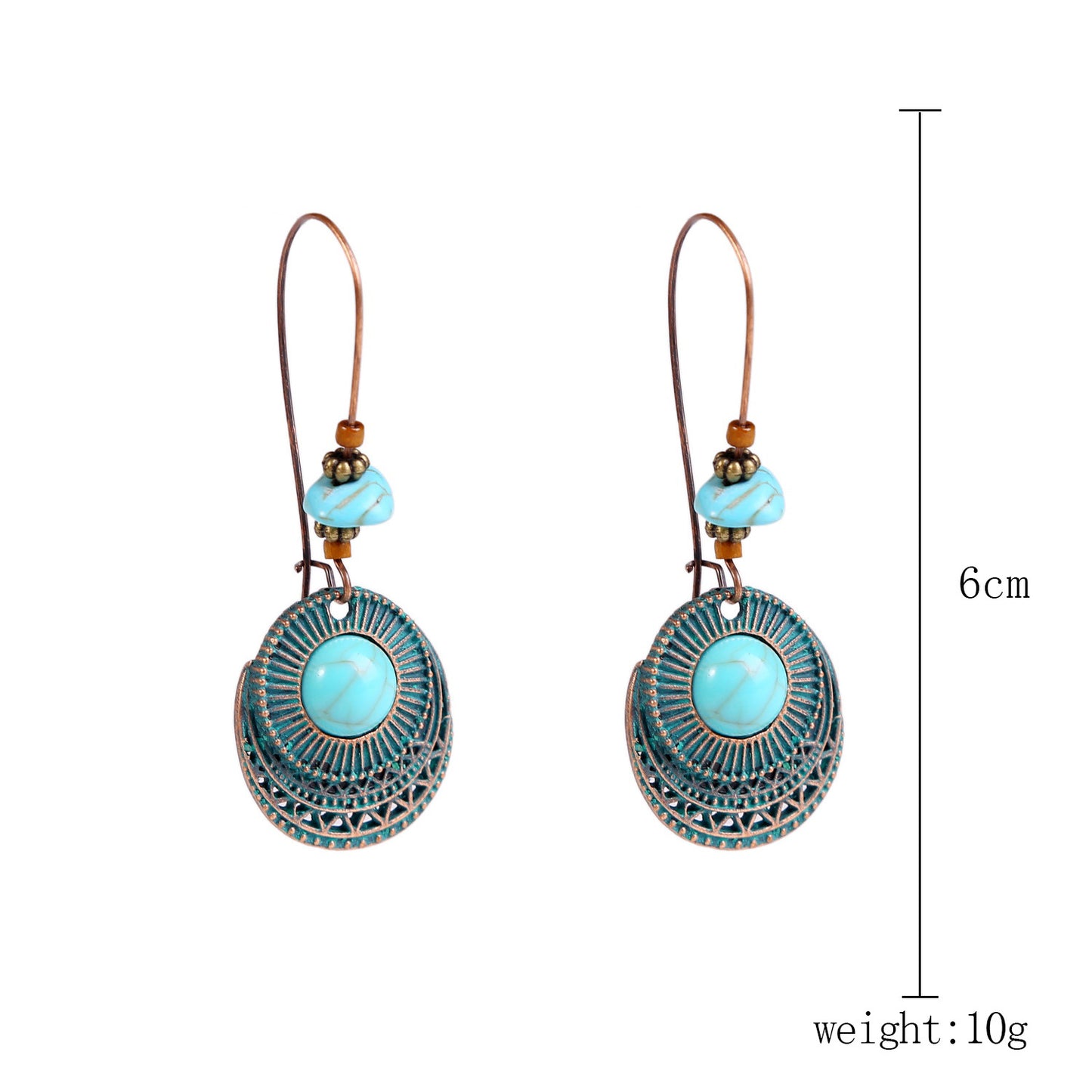 Ethnic Style Turquoise Suit Bohemian Vintage Rings