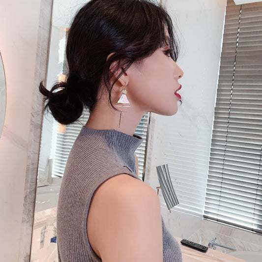 Women's Simple Grace Personality Long Tassel Asymmetric Earrings