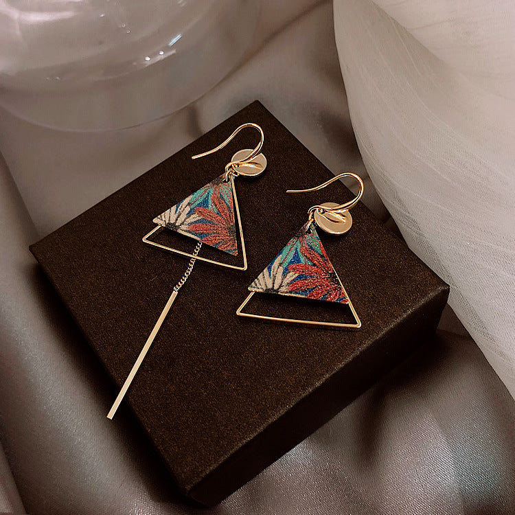 Women's Simple Grace Personality Long Tassel Asymmetric Earrings