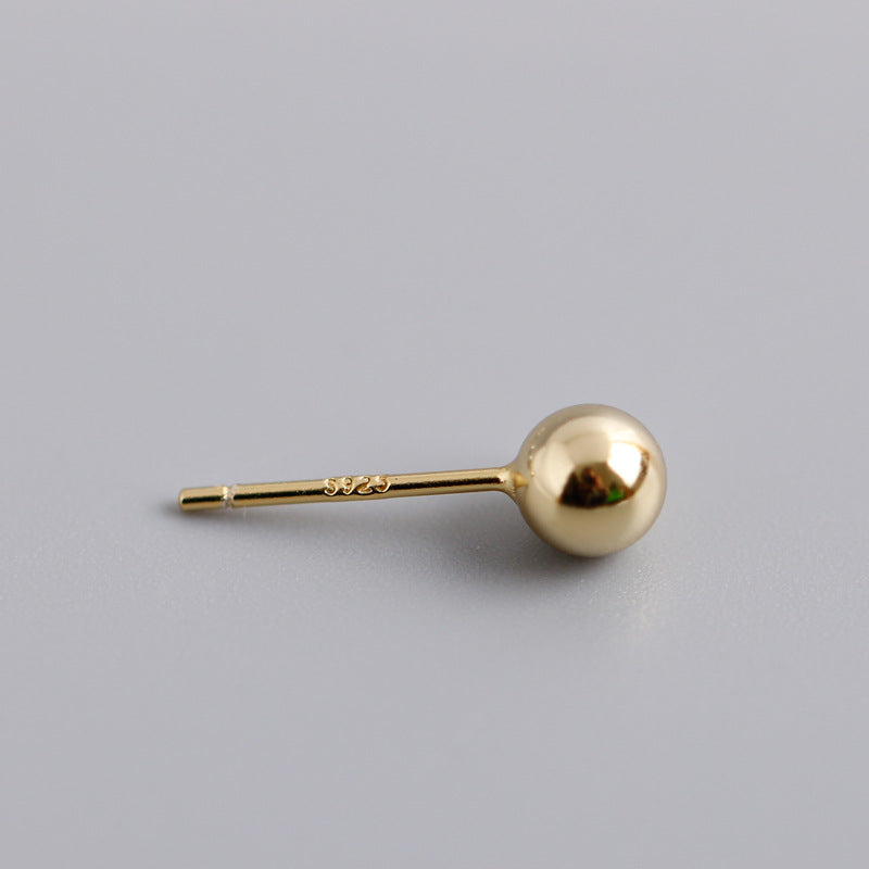 Simple Bead Ear Golden Sterling Sier Rings