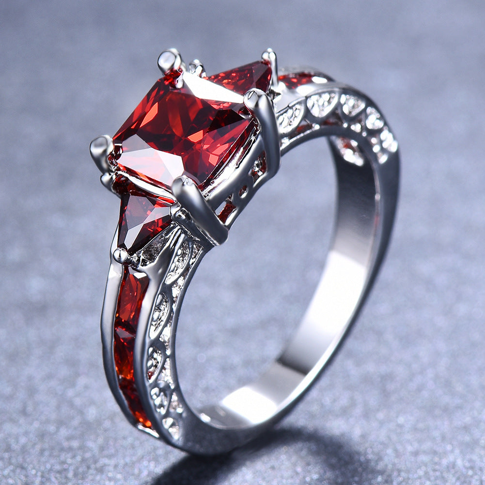 Women's Retro Colorful Zircon Ornament Fashion Accessories Rings