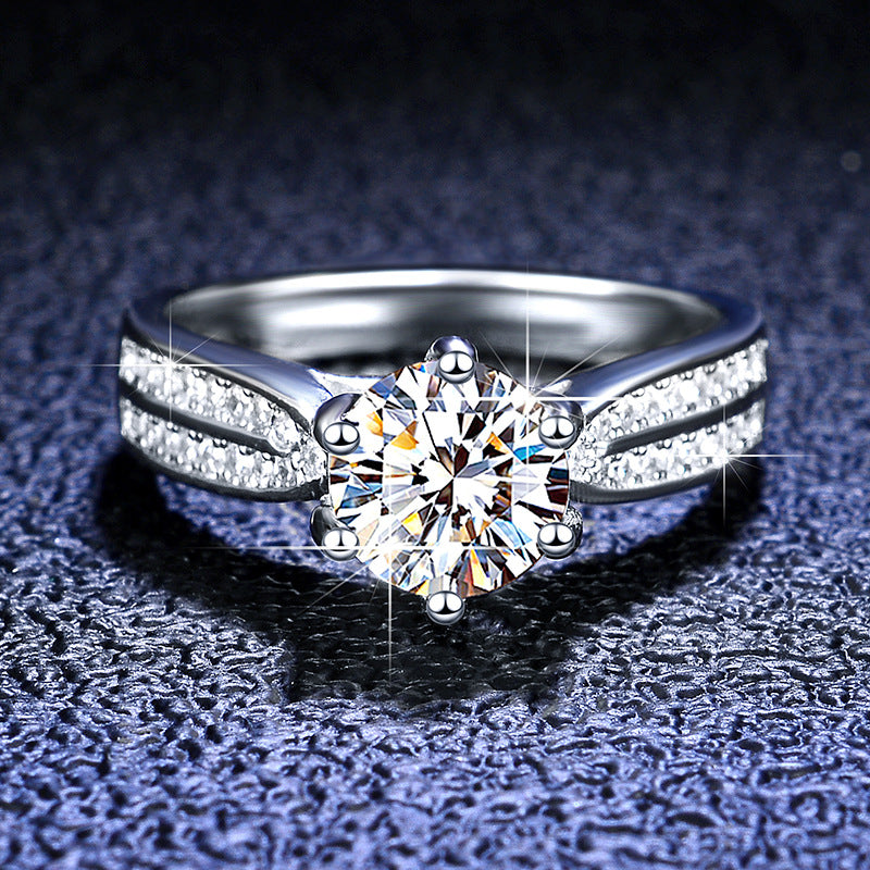 Moissanite Marriage Proposal Sterling Sier Female Rings