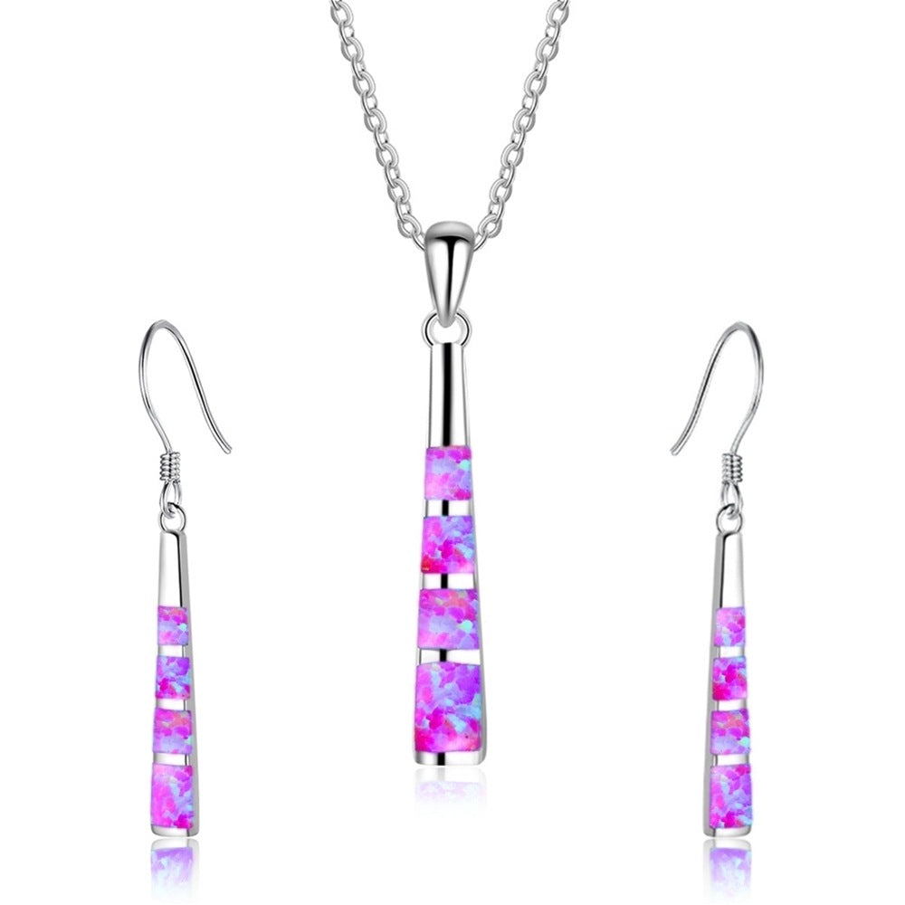 Fashion Simple Long Column Opal Accessories Necklaces