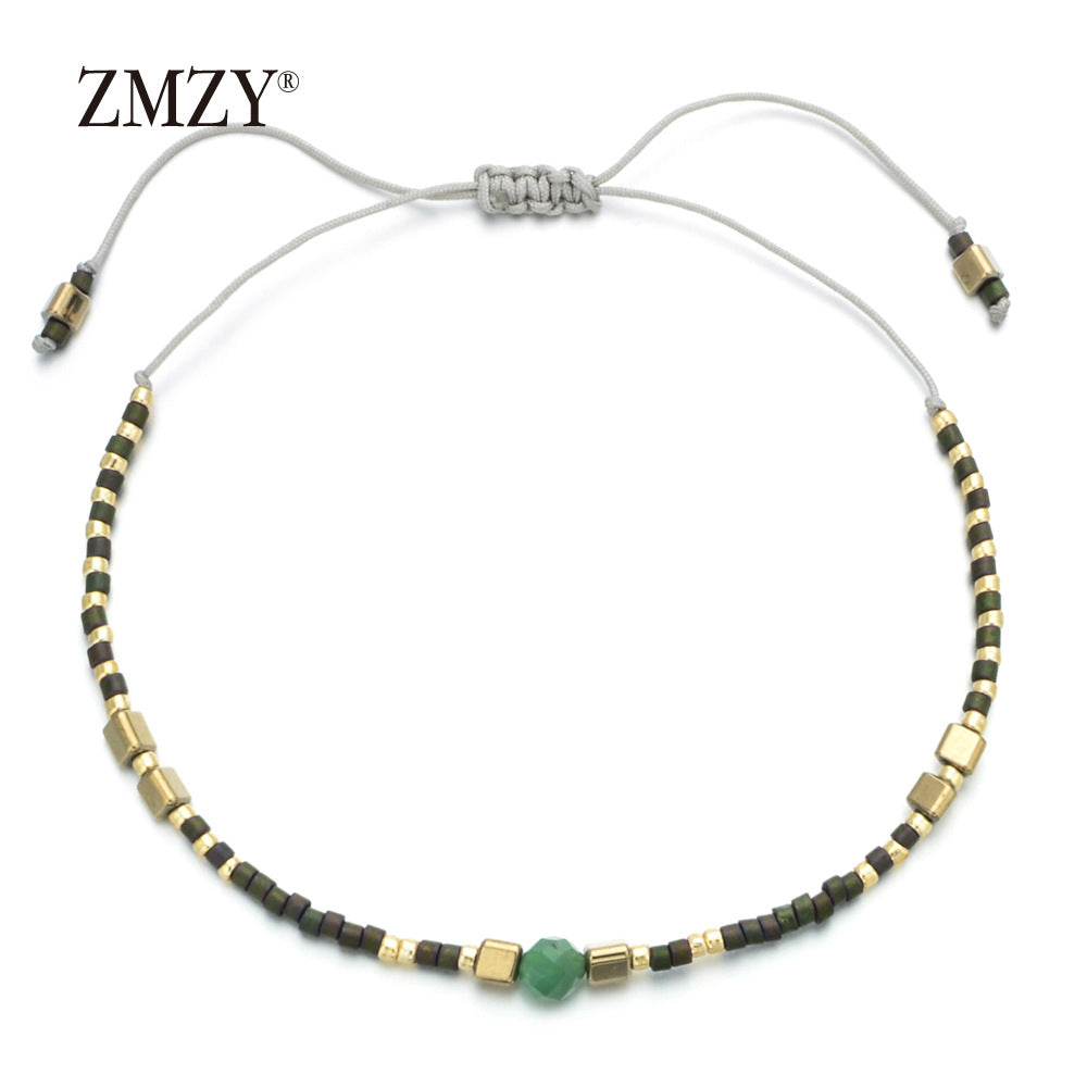 Simple Pull Black Gall Natural Stone Carrying Bracelets