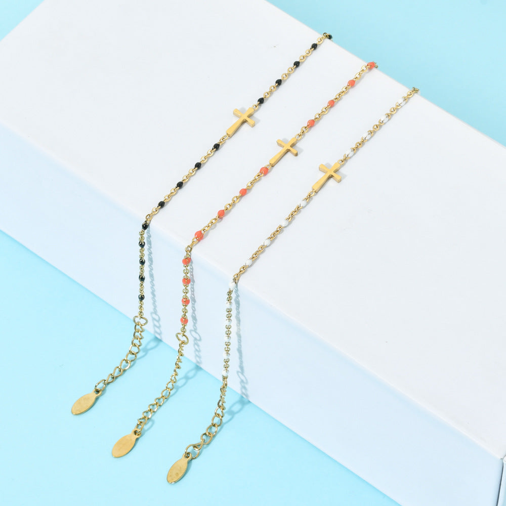 Oil Dripping Bead Stainless Steel Simple Niche Bracelets