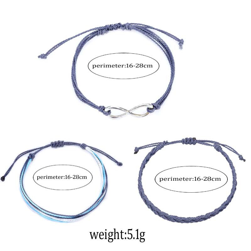 Waterproof Wax Line Woven Hand Strap Bracelets