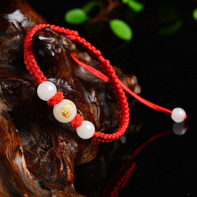 Women's & Men's Luminous Beads Zodiac Hand-woven Red Rope Couple Bracelets