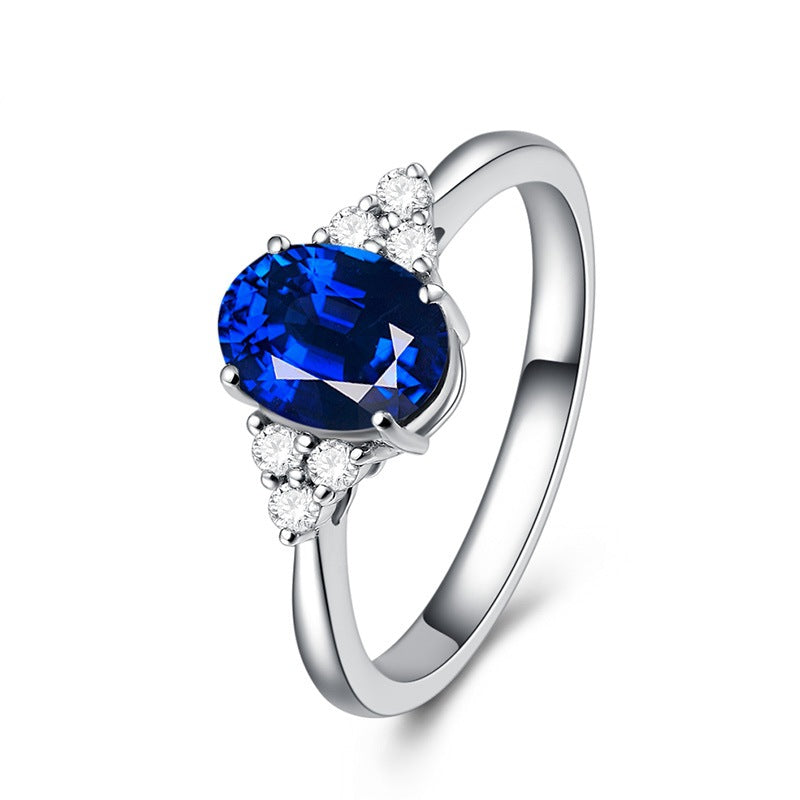 Women's Gems Inlaid Sapphire Emerald Pigeon Blood Rings